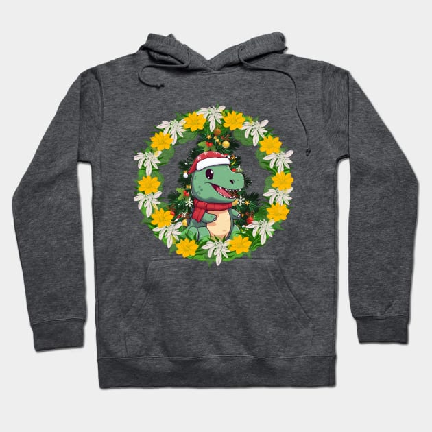 Dinosaur Christmas Hoodie by Tee Trendz